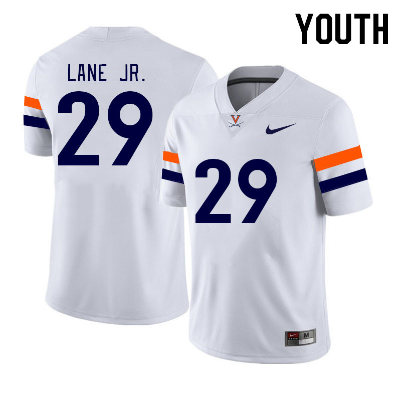 Youth #29 Davis Lane Jr. Virginia Cavaliers College Football Jerseys Stitched Sale-White - Click Image to Close